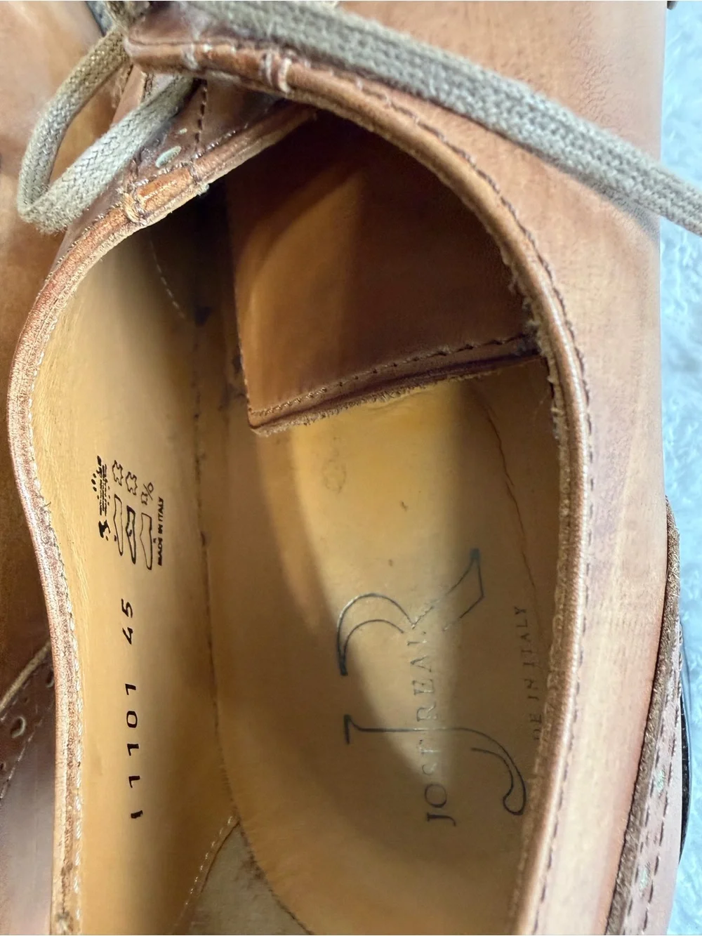 Jose Real Lavorazione Blake Brown Leather Brogue Oxford Lace-Up Almond 11